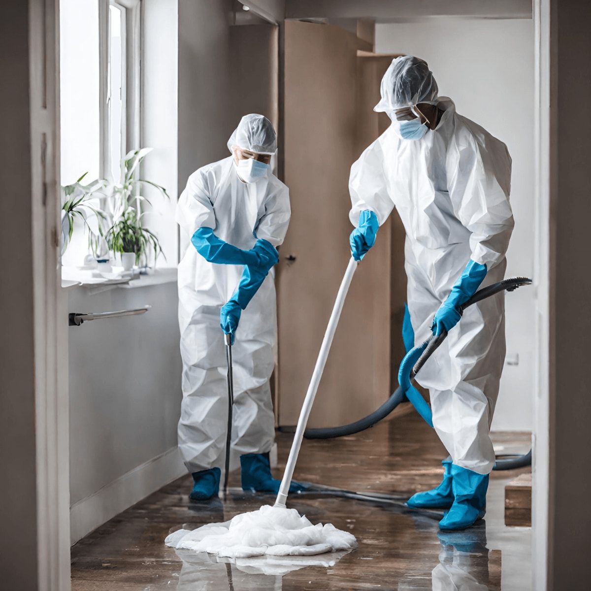 Flood cleanup and property sanitization work